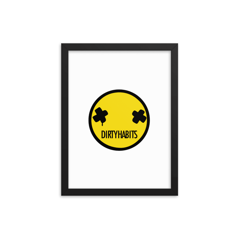 DH Smiley - Framed poster - Dirty Habits
