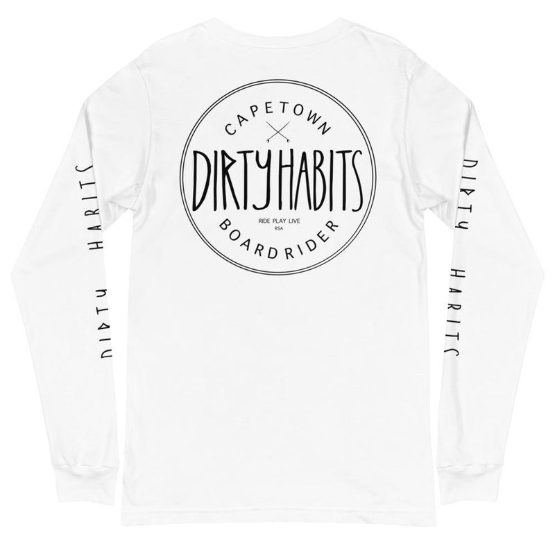Classic Boardriders Long Sleeve T-Shirt White - Dirty Habits